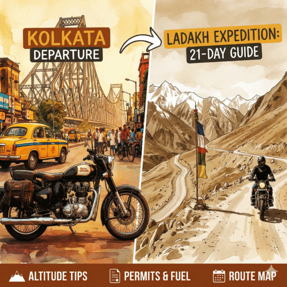 Kolkata to Ladakh Route map