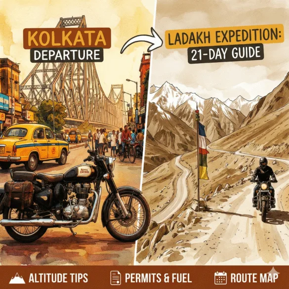 Kolkata to Ladakh Route map
